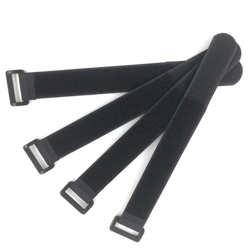 HUAPX Fastening Hook and Loop Cable Straps,10Pack Black Self-Adhesive Cable Ties,Nylon Securing Straps with Buckles,Adjustable and Reusable Cinch Straps for Cords Organized and Tidy(1" x 24") - Image 5